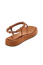 GIA BORGHINI x RHW Flat Thong Sandal in Rustic Brown, view 3, click to view large image.