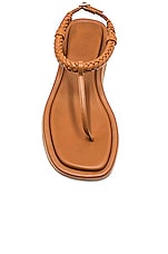 GIA BORGHINI x RHW Flat Thong Sandal in Rustic Brown, view 4, click to view large image.