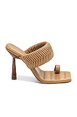 GIA BORGHINI x RHW Toe Ring Mule in Hazelnut Brown, view 1, click to view large image.