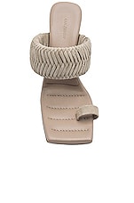 GIA BORGHINI x RHW Toe Ring Suede Mule in Cream, view 3, click to view large image.