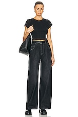 GRLFRND Chloe High Rise Pleated Wide Leg in Fulton, view 4, click to view large image.