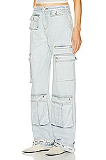 GRLFRND Lara Low Rise Wide Leg Cargo in Echo Light, view 3, click to view large image.
