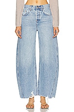 GRLFRND Paola Barrel Leg Jean in Skyline, view 1, click to view large image.