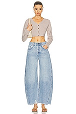 GRLFRND Paola Barrel Leg Jean in Skyline, view 4, click to view large image.