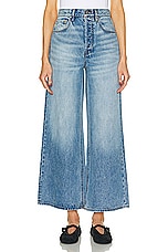 GRLFRND Norah Crop Wide Leg in Bluebird, view 1, click to view large image.
