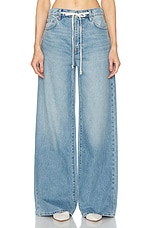 GRLFRND x Maggie MacDonald Lucia Drawstring Baggy Wide Leg in Memphis Blue, view 1, click to view large image.