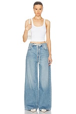 GRLFRND x Maggie MacDonald Lucia Drawstring Baggy Wide Leg in Memphis Blue, view 4, click to view large image.