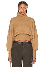 GRLFRND Jovany Turtleneck Sweater in Camel, view 1, click to view large image.