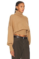 GRLFRND Jovany Turtleneck Sweater in Camel, view 2, click to view large image.