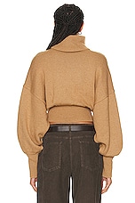 GRLFRND Jovany Turtleneck Sweater in Camel, view 3, click to view large image.