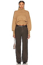 GRLFRND Jovany Turtleneck Sweater in Camel, view 4, click to view large image.