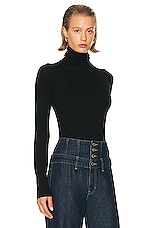 GRLFRND Merino Wool Turtleneck Sweater in Black, view 2, click to view large image.