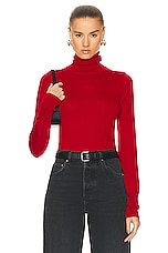 GRLFRND Merino Wool Turtleneck Sweater in Red, view 1, click to view large image.