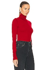 GRLFRND Merino Wool Turtleneck Sweater in Red, view 2, click to view large image.