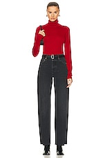 GRLFRND Merino Wool Turtleneck Sweater in Red, view 4, click to view large image.
