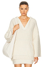 GRLFRND Aldis Boucle Sweater in Ivory, view 1, click to view large image.