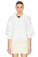 GRLFRND Natae Cable Sweater in Ivory, view 1, click to view large image.