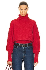 GRLFRND Elya Turtleneck Sweater in Red, view 1, click to view large image.