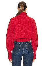 GRLFRND Elya Turtleneck Sweater in Red, view 3, click to view large image.