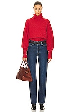 GRLFRND Elya Turtleneck Sweater in Red, view 4, click to view large image.