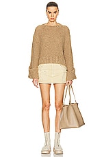 GRLFRND Open Stitch Knit Sweater in Khaki, view 4, click to view large image.