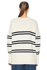 GRLFRND Astrid Pullover in Ivory & Navy, view 3, click to view large image.