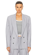 GRLFRND Nolan Double Breasted Blazer in Heather Grey, view 1, click to view large image.