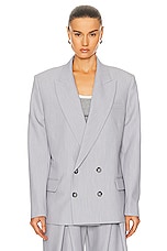 GRLFRND Nolan Double Breasted Blazer in Heather Grey, view 2, click to view large image.