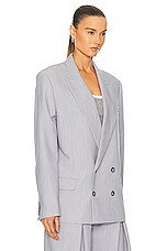 GRLFRND Nolan Double Breasted Blazer in Heather Grey, view 3, click to view large image.