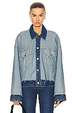 GRLFRND Christi Oversized Reversible Denim Jacket in Inside Out, view 1, click to view large image.