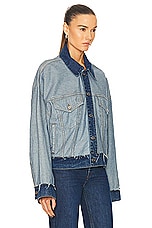 GRLFRND Christi Oversized Reversible Denim Jacket in Inside Out, view 3, click to view large image.
