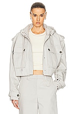 GRLFRND Cropped Utility Jacket in Stone Grey, view 1, click to view large image.