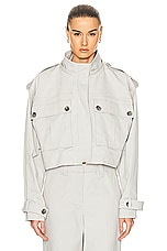 GRLFRND Cropped Utility Jacket in Stone Grey, view 3, click to view large image.