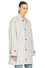 GRLFRND Oversized Car Coat in Stone Grey, view 3, click to view large image.