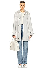 GRLFRND Oversized Car Coat in Stone Grey, view 5, click to view large image.