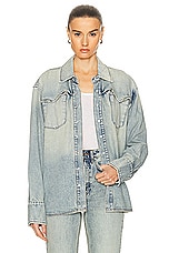 GRLFRND Emerson Western Shirt Jacket in Tupelo Tint, view 1, click to view large image.