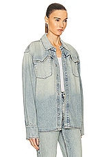 GRLFRND Emerson Western Shirt Jacket in Tupelo Tint, view 2, click to view large image.