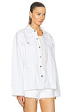 GRLFRND Jessie Body Drill Shirt Jacket in White Rip, view 2, click to view large image.