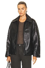 GRLFRND Alek Leather Jacket in Black, view 1, click to view large image.