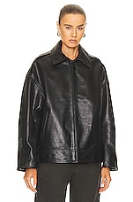 GRLFRND Alek Leather Jacket in Black, view 2, click to view large image.