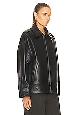 GRLFRND Alek Leather Jacket in Black, view 3, click to view large image.