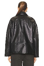 GRLFRND Alek Leather Jacket in Black, view 4, click to view large image.