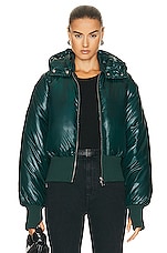 GRLFRND The Puff Bomber in Pine Green, view 1, click to view large image.