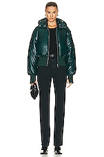 GRLFRND The Puff Bomber in Pine Green, view 5, click to view large image.