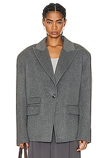 GRLFRND The Big Winter Blazer in Medium Grey, view 1, click to view large image.