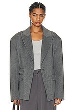 GRLFRND The Big Winter Blazer in Medium Grey, view 2, click to view large image.