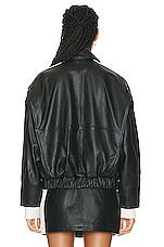 GRLFRND The Oversized Leather Bomber in Black & White, view 4, click to view large image.