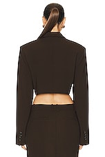 GRLFRND The Cropped Blazer in Ganache Brown, view 3, click to view large image.