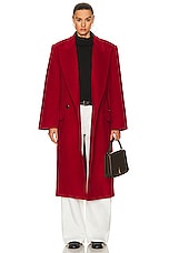 GRLFRND Bronte Oversized Coat in Deep Red, view 1, click to view large image.