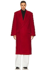 GRLFRND Bronte Oversized Coat in Deep Red, view 2, click to view large image.